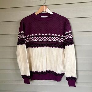 ROB WINTER 90s vintage acrylic sweater ski fair isle grandpa Romania sz M EUC